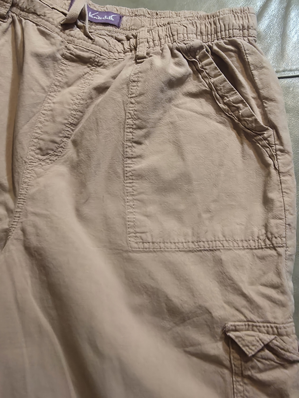 Gloria Vanderbilt Tan Drawstring Cargo Capris - Picture 3 of 9